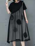 AmaxluluE Summer Chiffon Dot Ladies Dress Vintage Luxury Leisure Clothes Classic Fashion Cotton Elegant Harajuku Gothic Vestidos