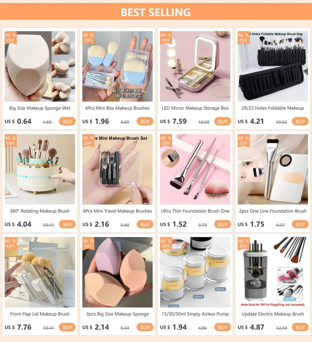 Large Capacity Makeup Brushes Storage Bag Double-Zipper Comestic Tools Organizer Wide-open Vertical Free-Standing Brush Holder