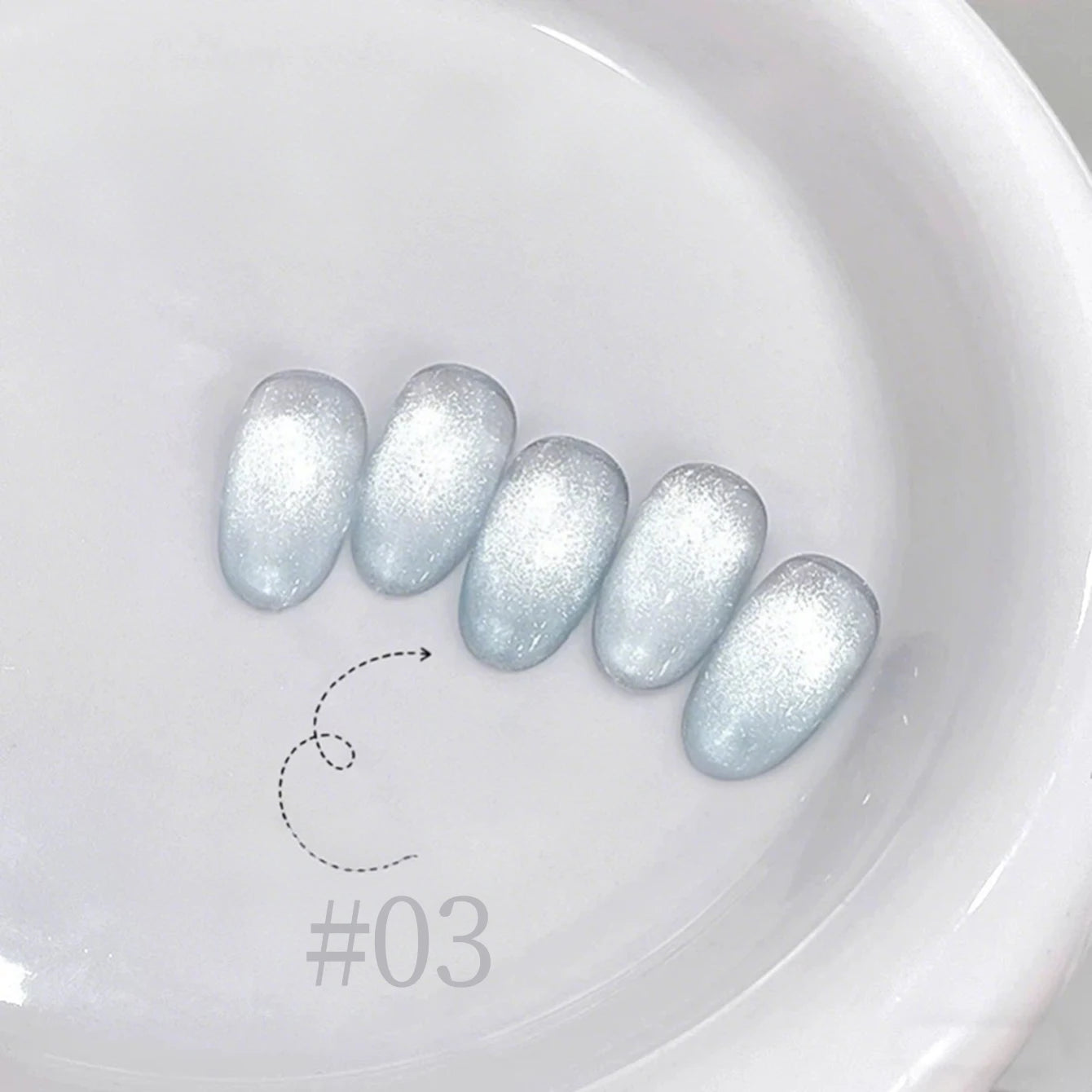 10ML 1-8pcs 2026 New Style Clear Universal White Glass Beads Cat Eye Magnet Gel Nail Polish Suitable For Toe Nails White Nails