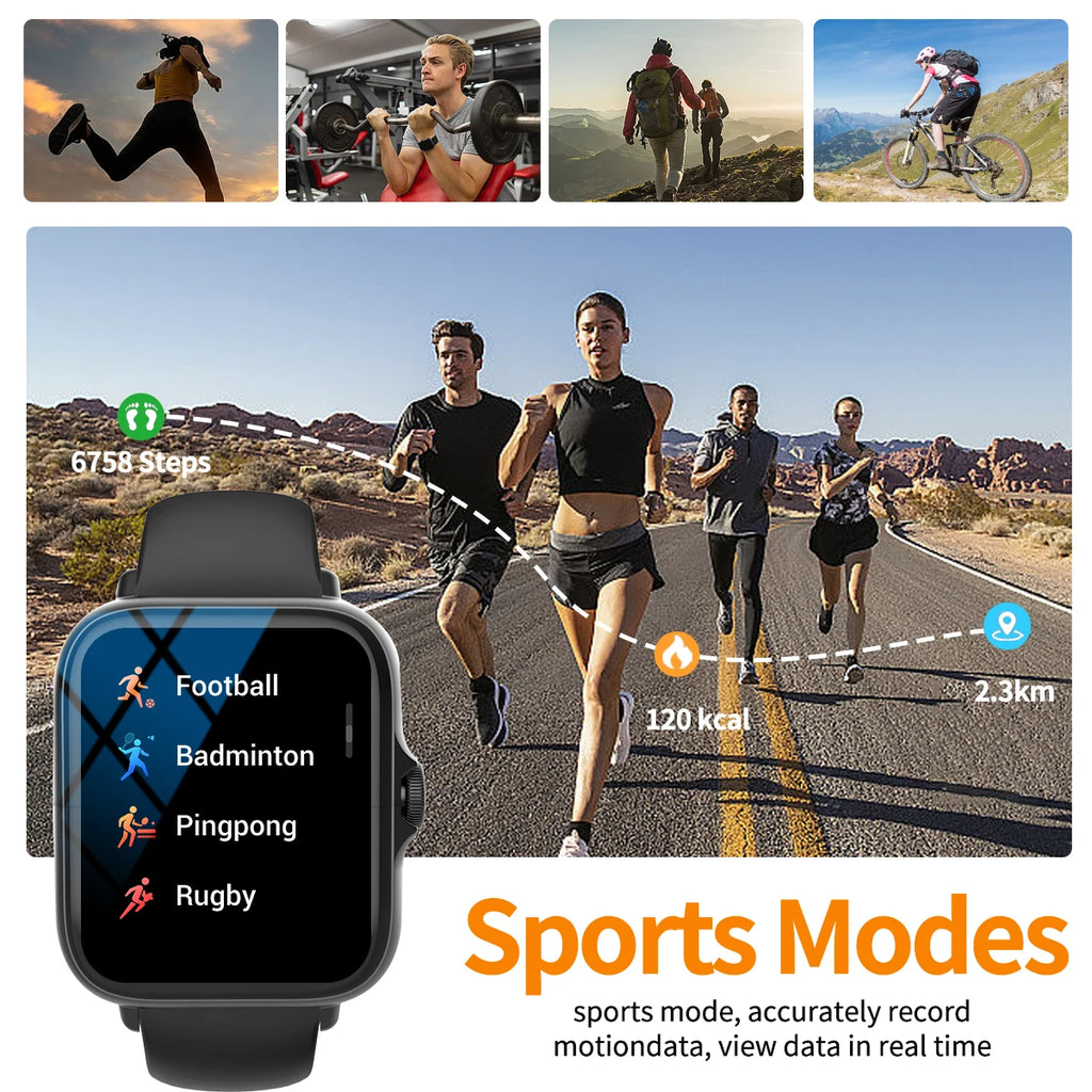 Smartwatch Sports Music Control Phone Call Pedometer Men Smart Watch For Women Health Calories Message Alerts For iPhone Android