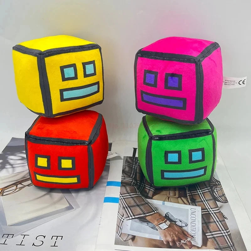 12cm Geometry Dash Game Plush Toy Cute Cartoon Anime Game Doll Soft Stuffed Peluche Plushie Toys Home Decor Child Birthday Gift