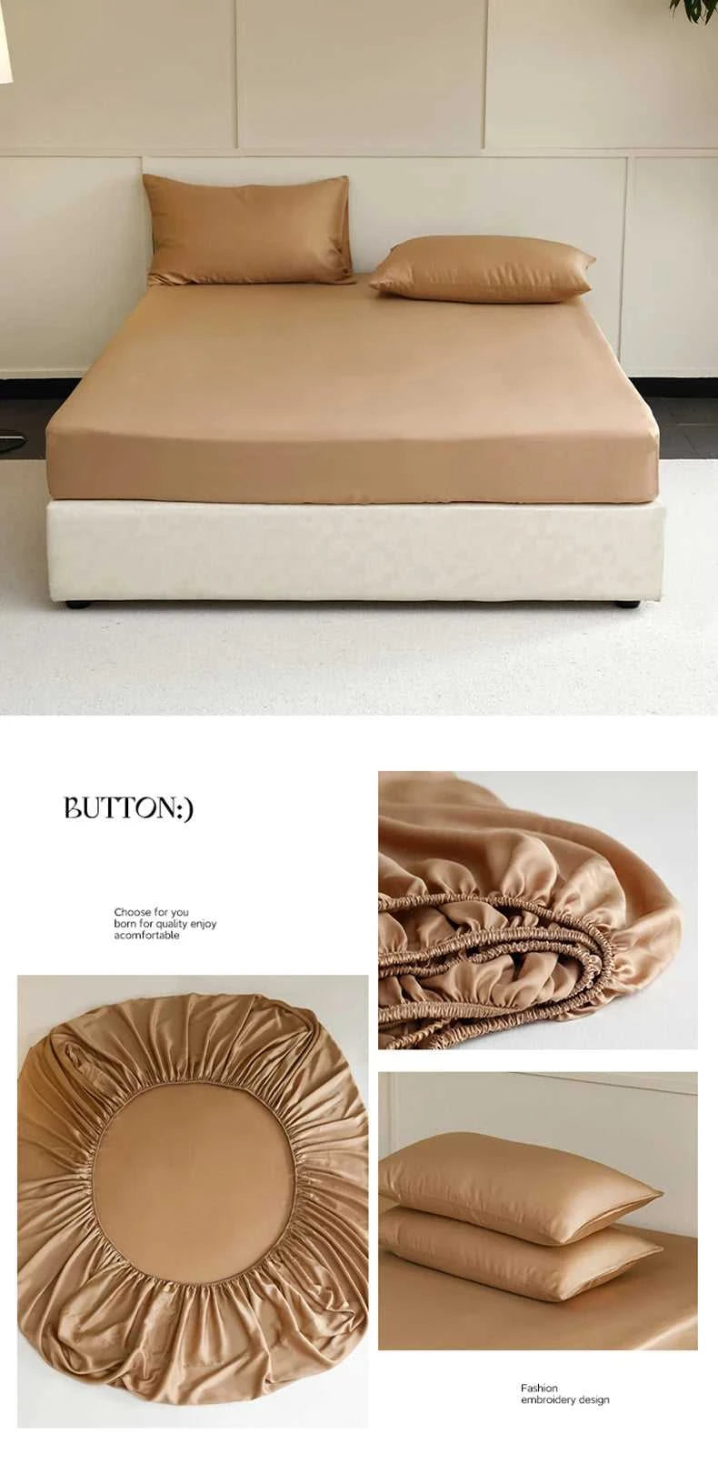 Natural Mulberry Silk Fitted Sheet Pure Silk Mattress Cover for Single Double King Queen Size Bedding High End Luxury Bed Cover The jack market .AU The jack market .AU Home $ 72 14:200002984#Latte Brown;5:200013267#90x200x30cm