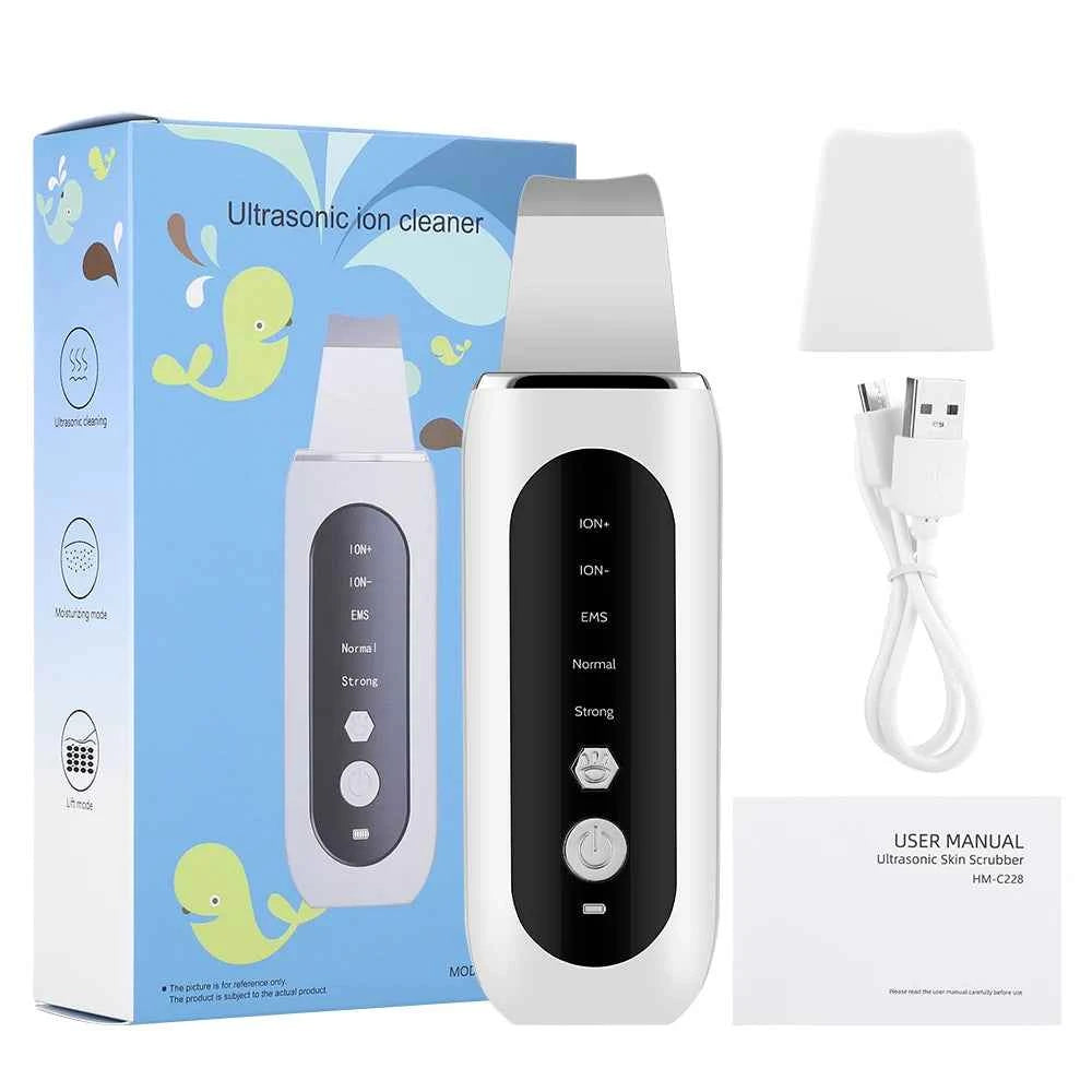 GlowWave Ultrasonic Skin Scrubber - Deep Cleansing Face Peeler for Blackhead Removal & Pore Refinement