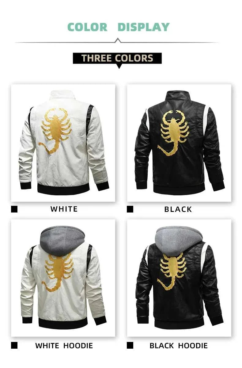 Spring Men's Leather Jacket High Quality Stand Collar Fashion Youth Embroidery Hooded PU Leather Coats EUR Size 3XL Men Clothing The jack market .AU The jack market .AU Men Fashion $ 78 14:771#White hooded;5:4183#EUR 3XL--CHN 4XL