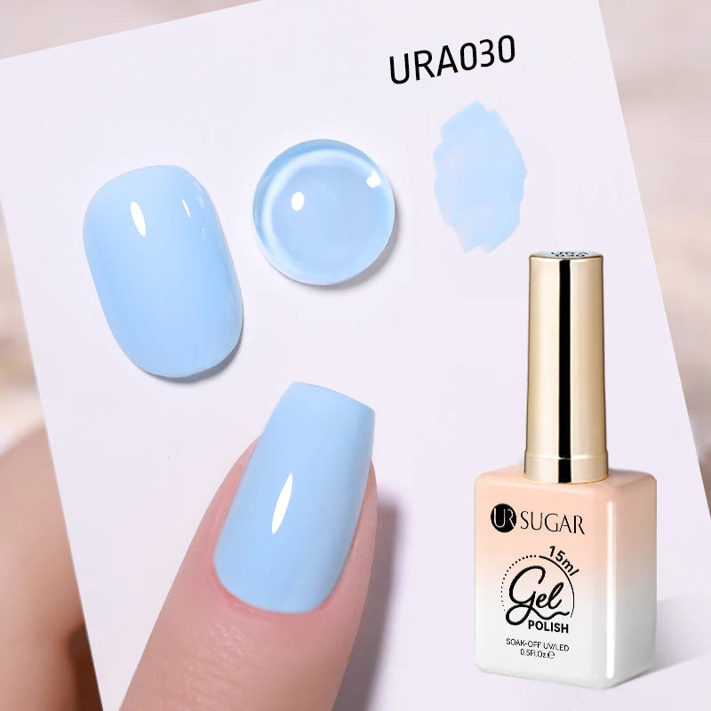 UR SUGAR 15ml  Autumn Winter Red Cat Magnetic Gel Nail Polish White Dopamine Nail Sparkling Glitter Soak Off UV LED for Manicure