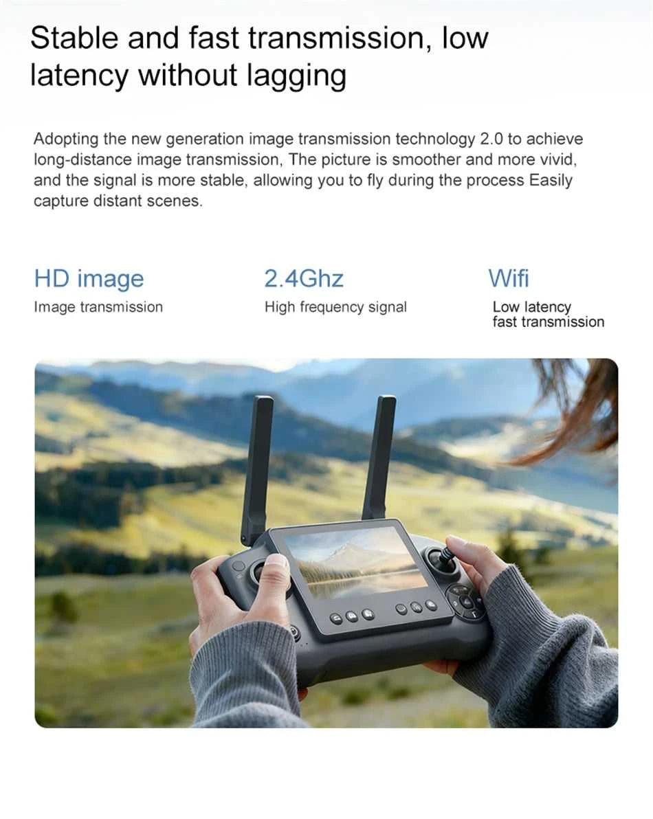 2026 New Drone 4.3 Screen 2.4G 6CH Brushless 1503 4000KV 143g No Registration EIS Anti-Shake Optical Flow WiFi RC Quadcopter Toy The jack market .AU The jack market .AU Drones $ 108 14:193#GT9-8K-Grey-1B;200000828:201589807#8k-Screen display