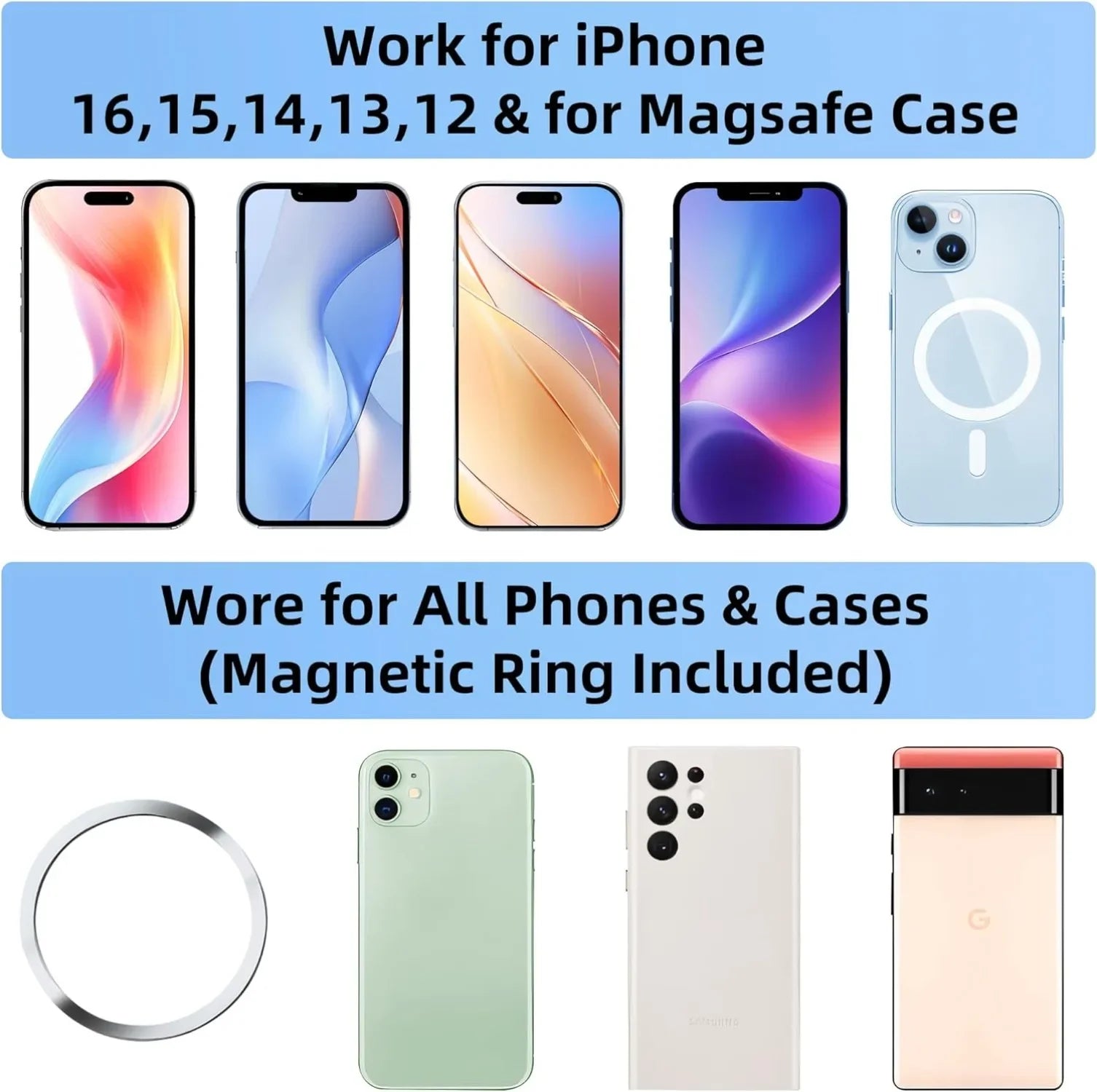 2026 Upgraded Vacuum Magnetic Car Phone Holder 360° Reinforced 96LBS Ultra Suction Cup Phone Mount for MagSafe Cell Phone