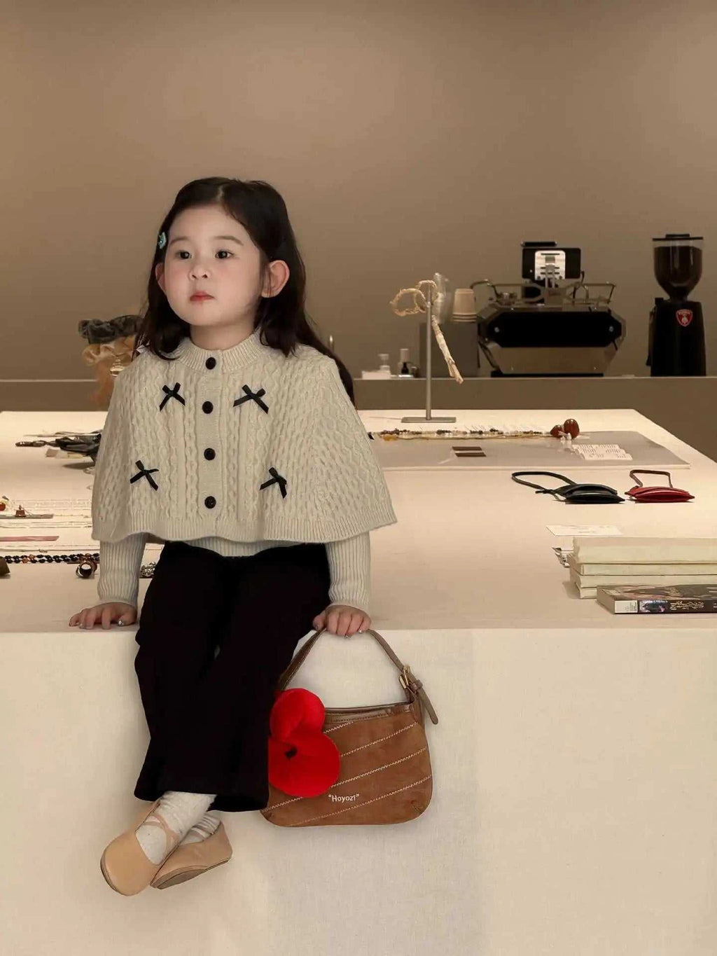 2025 Autumn New Children Clothing Korean Children Clothing Girls Retro Bow Sweater Cape Sweater Two Piece Set The jack market .AU The jack market .AU Mum & Kids: Essential Products for Every Family $ 35 14:193#pant;200000463:200004187#90cm