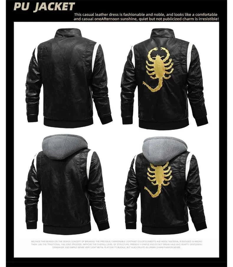 Spring Men's Leather Jacket High Quality Stand Collar Fashion Youth Embroidery Hooded PU Leather Coats EUR Size 3XL Men Clothing The jack market .AU The jack market .AU Men Fashion $ 78 14:771#White hooded;5:4183#EUR 3XL--CHN 4XL