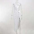 Women's One-Shoulder Asymmetric Beach Dress – Midi Bikini Cover-Up