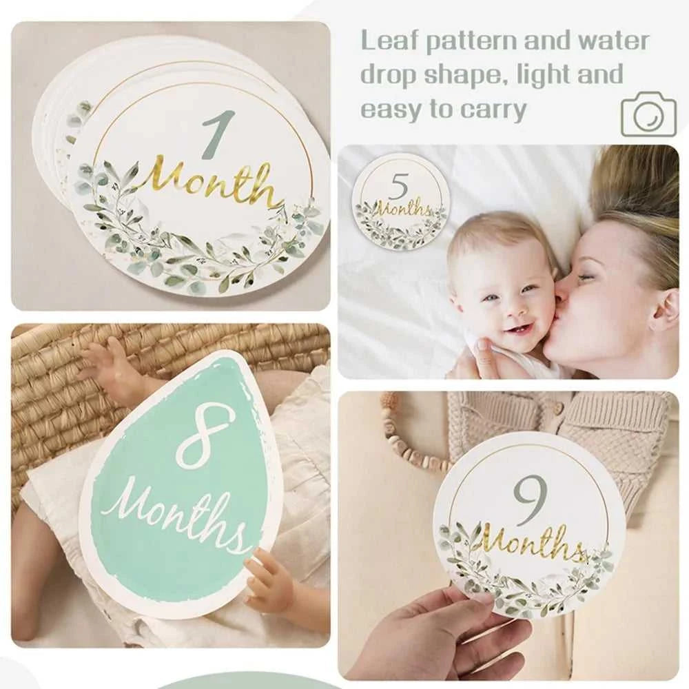 Baby Bear Milestone Number Monthly Memorial Cards Newborn Birthday Gifts Souvenir Newborn Birth Photo Photography Accessories