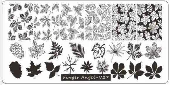 Maple Leaf Nail Stamping Plates - Stunning Autumn & Winter Leaf Designs for Unique Manicures