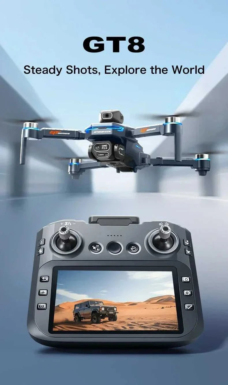 Drone 4K HD GT8 Camera Obstacle Avoidance Aerial Photography Brushless Drone with Screen Foldable RC Drone Quadcopter RTF The jack market .AU The jack market .AU Drones $ 143 14:366#GT8-8K-blue-3B-64G