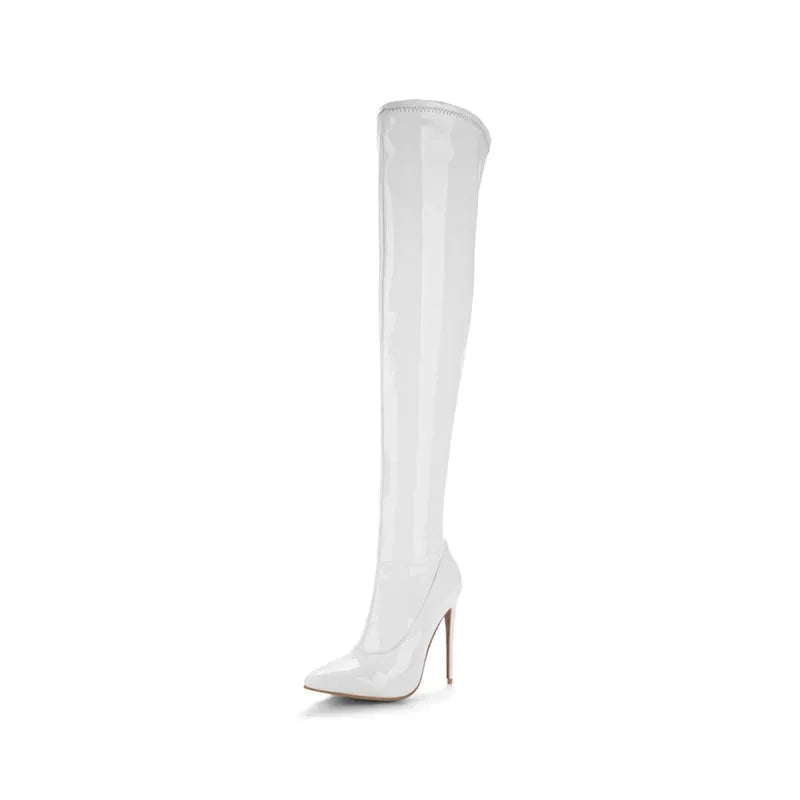 Elastic Thigh High Boots Women Red Thin Heels Over-the-knee Boot Sexy Zipper Nightclub Dance Ladies Long Latex Shoes Big Size 45 The jack market .AU The jack market .AU Step Up Your Style: Trendy Shoes for Every Occasion! $ 122 14:10#red;200000124:200000900