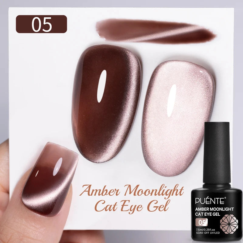 PUENTE Cat Eye Magnetic Gel Nail Polish - Vibrant Starry Galaxy Effect, Soak Off UV, 7.5ML