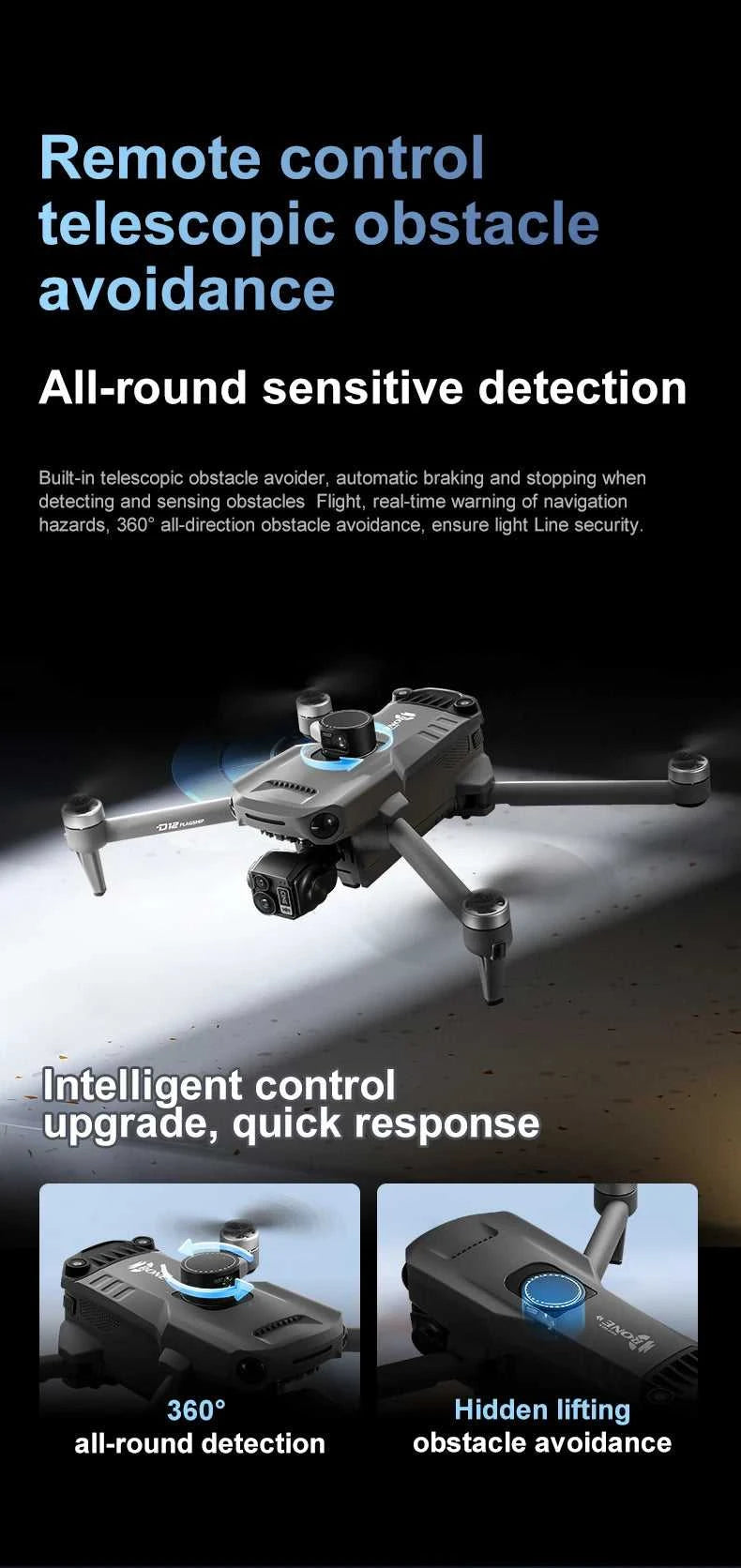 ZLL D12 Drone With 8K HD Camera Screen Remote GPS 360° Obstacle Avoidance 5G Wifi FPV Brushless Motor RC Dron Load capacity 500g The jack market .AU The jack market .AU Drones $ 452 14:193#D12-NO OAS