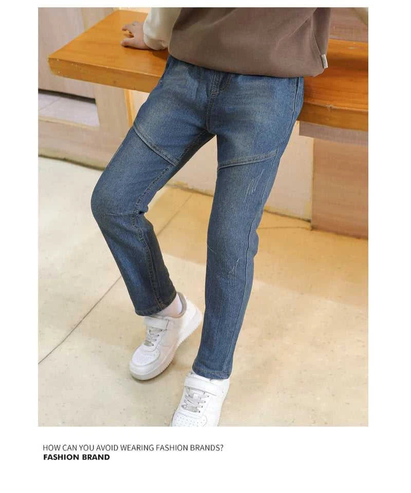 IENENS 4-11 Years Boys Slim Straight Jeans Children Denim Long Pants Kids Casual Trousers The jack market .AU The jack market .AU Mum & Kids: Essential Products for Every Family $ 37 14:771#Navy blue;200000463:200661900#6 Years