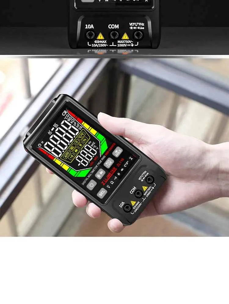 SmartTech USB Rechargeable Digital Multimeter - True RMS, AC/DC Current, Capacitance, Temperature, Auto Range