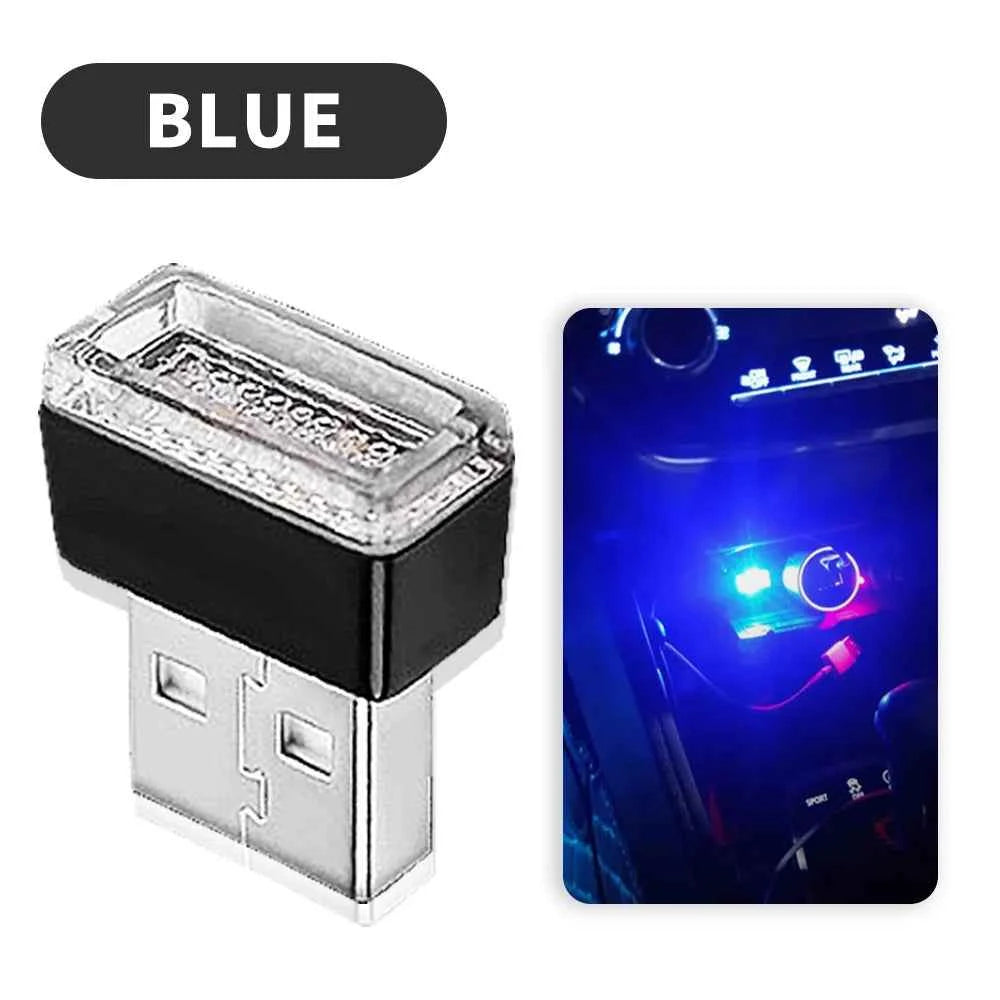2PCS USB LED Car Light Interior Mini Atmosphere Light Emergency Lighting Light PC Auto Colorful Decorative Lamp