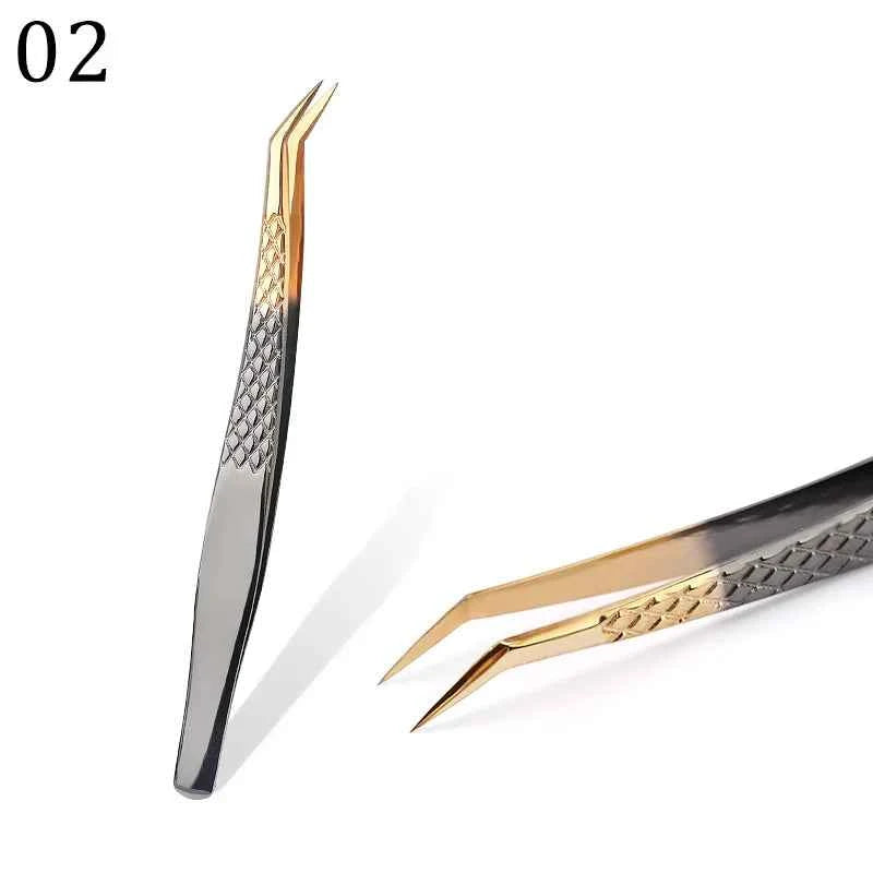 New 1Pc Eyelash Tweezers Anti-static Non-magnetic Professional Pincet 3D Eyelash Extension Tweezer 100% Closure Makeup Tool