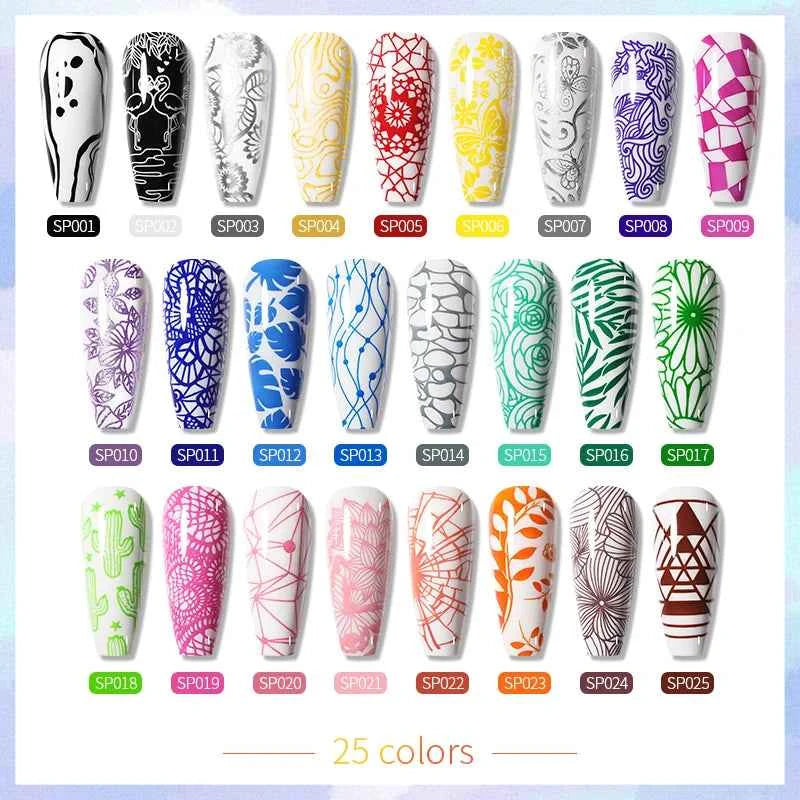BORN PRETTY Stamping Nail Polish Set - Vibrant 10m Colors for Stunning Nail Art Designs