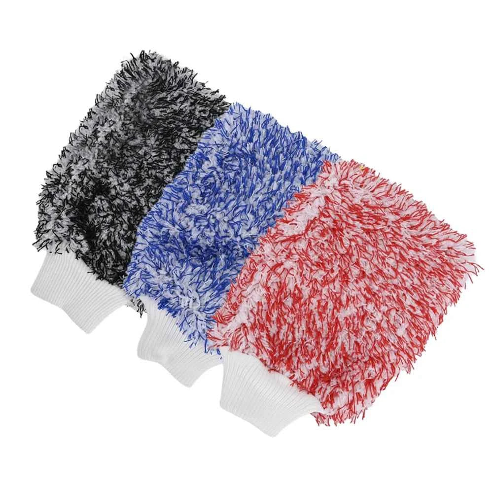 BEAR FORCE Double-Sided Fiber Cleaning Gloves, Soft Material with Elastic Cuffs, Multi-Purpose for Strong Dirt Absorption