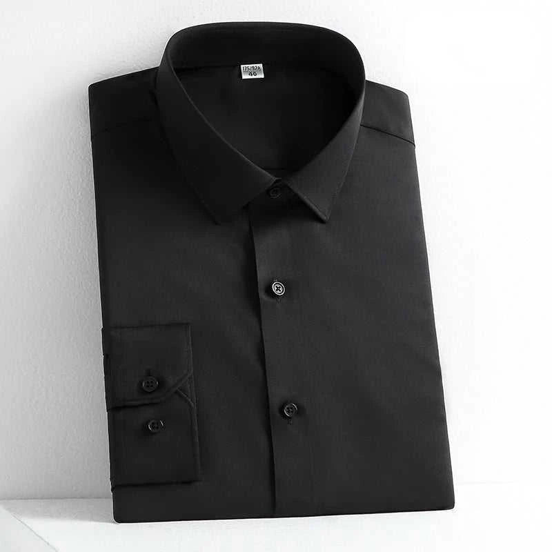 New Spring and Autumn Social Dress Ice Silk Long Sleeve Men's Shirt Business No Iron Casual Fit Pure White High Quality The jack market .AU The jack market .AU Men Fashion $ 41 14:771#21;5:100013888