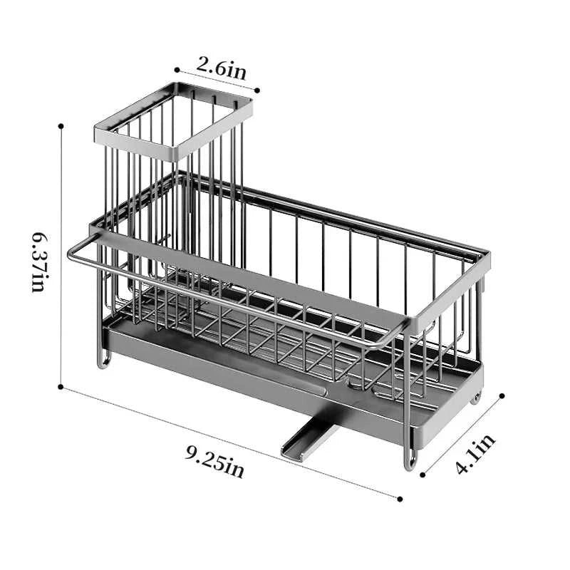 Stainless Steel Sink Sponge Drain Rack Multi-functional Countertop Faucet Soap Rack Dish Towel Storage Filter Basket The jack market .AU The jack market .AU Home $ 67 14:201527806#black-3