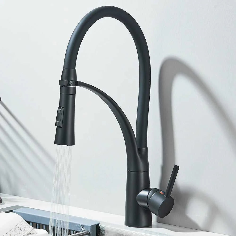 Black Rubber Kitchen Faucet Mixer Tap Rotation Pull Down Stream Sprayer Taps Hot Cold Water Tap One Handle Kitchen Tap The jack market .AU The jack market .AU Home $ 88 14:193#Matte Black;200007763:201336106