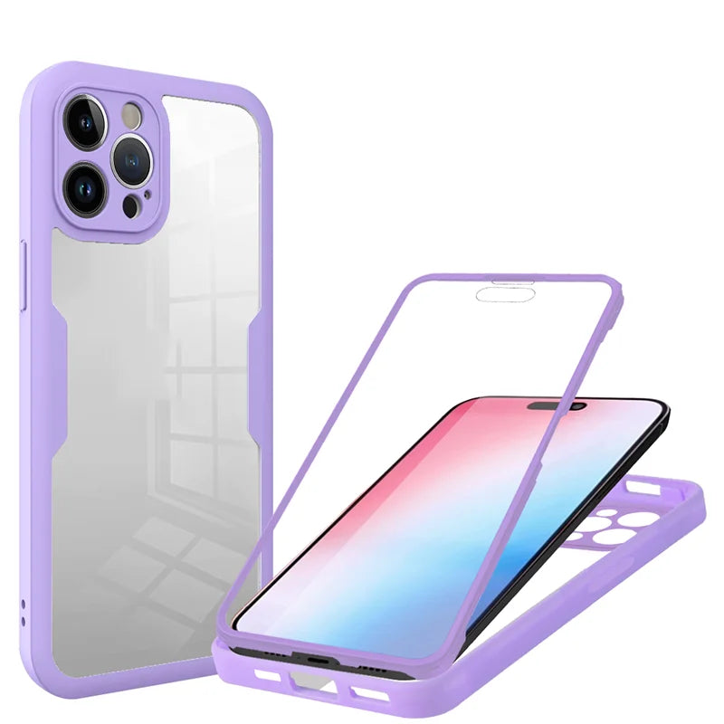 OPPO 360 Full Body Heavy Duty Case - Double-Sided Transparent Soft Cover for Reno 4Z, 5 Lite, 5Z, 7 & 5G