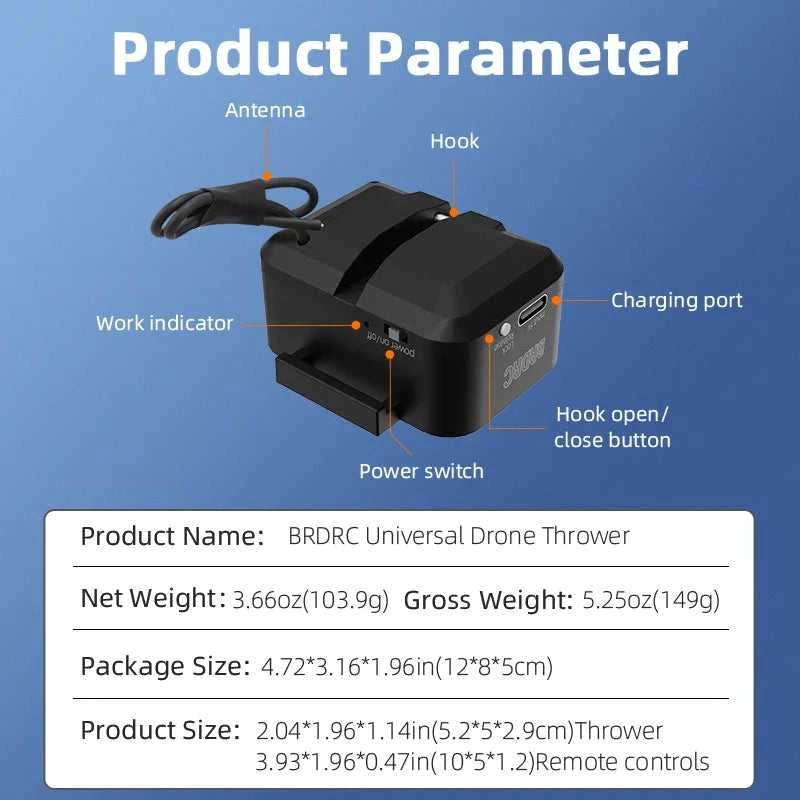 BRDRC Airdrop System for DJI Mini 4K/Mini 4 Pro/Air 3/Mini 3 Pro/Mavic 3/Mavic Pro Drone Thrower Fishing Life Rescue Send Gift The jack market .AU The jack market .AU Drones $ 72 14:200006151#500m distance