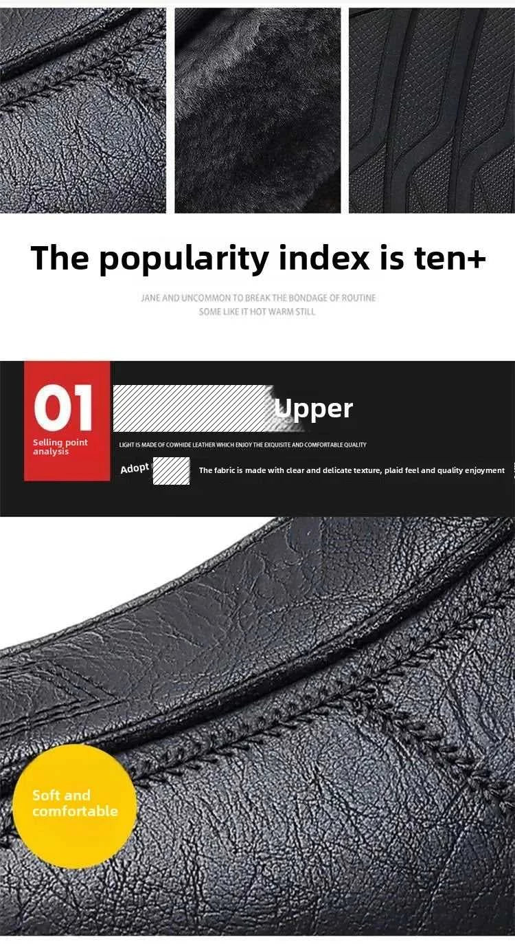 Men's Autumn Winter High Top Fleece Lined Casual Shoes Soft Bottom Breathable Versatile Slip Resistant Simple Style Leather Shoe The jack market .AU The jack market .AU Step Up Your Style: Trendy Shoes for Every Occasion! $ 63 14:173#Cotton shoes Black;200000124:200000364