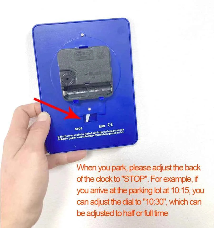 Vehicle Portable Car Parking Disc Timer Clock Arrival Time Display Blue Plastic Parking Time Tools