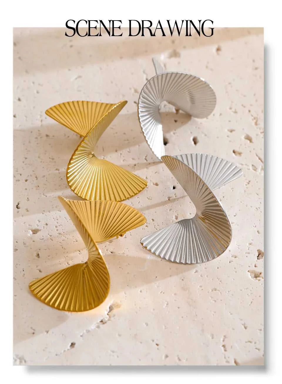 Yhpup Statement Stainless Steel Metal Twist Gold Color Geometric Stud Earrings Fashion Temperament Waterproof Jewelry Wholesale The jack market .AU The jack market .AU Jewellery & Chains $ 52 200001034:361181#YH3093A Steel