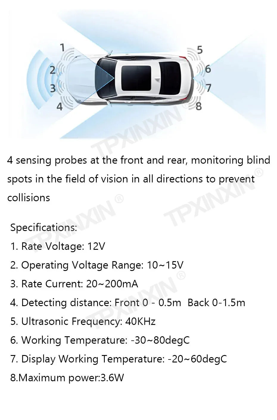 Auto parts Android navigation Car Parking Sensor Kit Reverse Backup Radar Sound Alert Indicator Probe System 4 Probe Beep Sensor