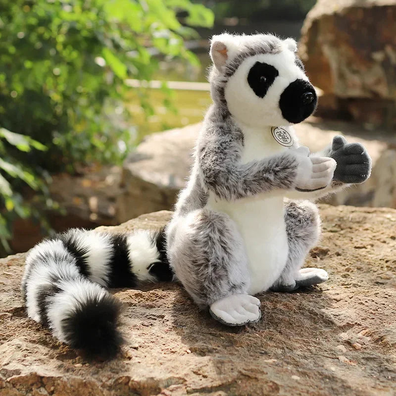 Simulation Lemur Plush Animal Monkey Toys Realistic Kawaii Stuffed Doll Room Decor Soft Pillow Children Boys Birthday Gifts