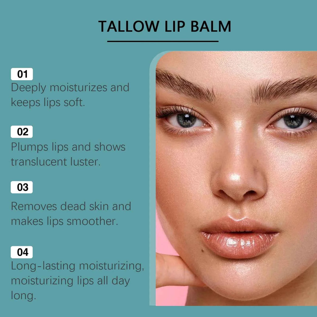 Nourish Tallow Lip Balm – Deep Moisturizing Care for Soft, Plump Lips, Gentle Exfoliation & Reduced Lip Lines