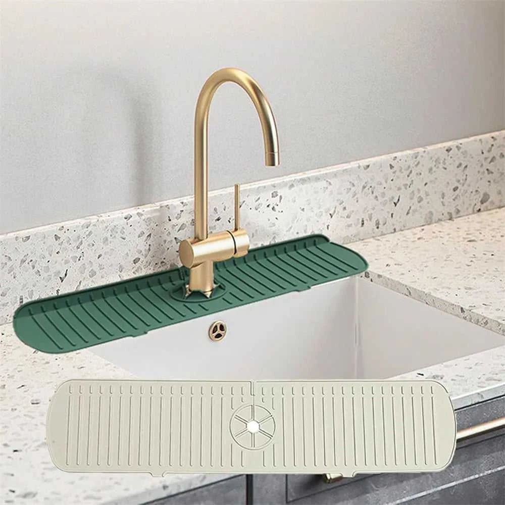 Silicone Drain Mat, Kitchen Faucet Sink Splash Guard, Sink Draining Pad Behind Faucet,For Kitchen & Bathroom Countertop Protect The jack market .AU The jack market .AU Home $ 50 14:29#35CM White