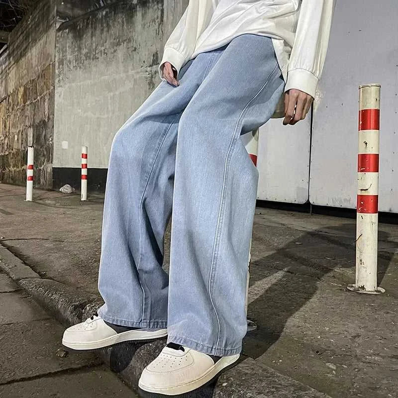 Korean Style Streetwear New Fashion Baggy Casual Men Jeans High Street Harajuku Denim Trousers Men Brand pants Black grey Blue The jack market .AU The jack market .AU Men Fashion $ 36 14:365458#Image color;5:361386