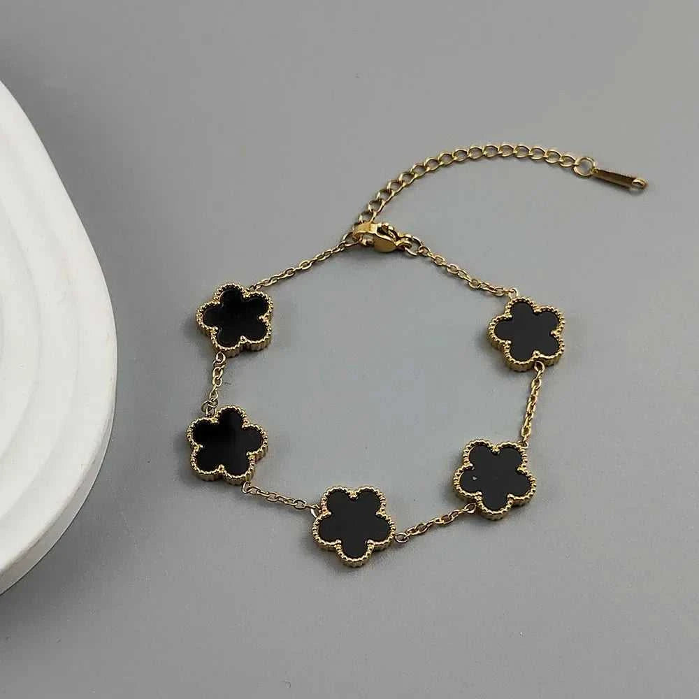 Hot Sale Stainless Steel Plum Blossom Gold Plated Bracelet High Quality Five Leaf Flower Jewelry Simple for Woman Gift Clover The jack market .AU The jack market .AU Jewellery & Chains $ 47 200000639:1438;200001034:6145#red2