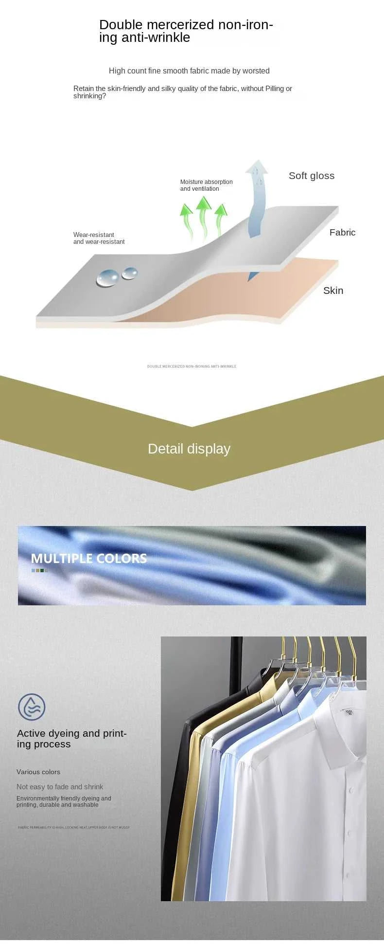 New Spring and Autumn Social Dress Ice Silk Long Sleeve Men's Shirt Business No Iron Casual Fit Pure White High Quality The jack market .AU The jack market .AU Men Fashion $ 41 14:771#21;5:100013888
