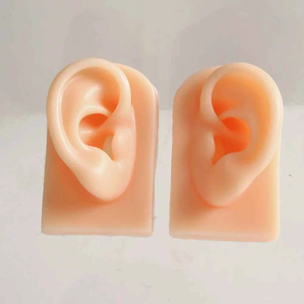 Soft Silicone Simulation Ear Nose Lip Tongue Models 3D Body Piercing Practice Parts for Piercing,Tattooing,Acupuncture Practice