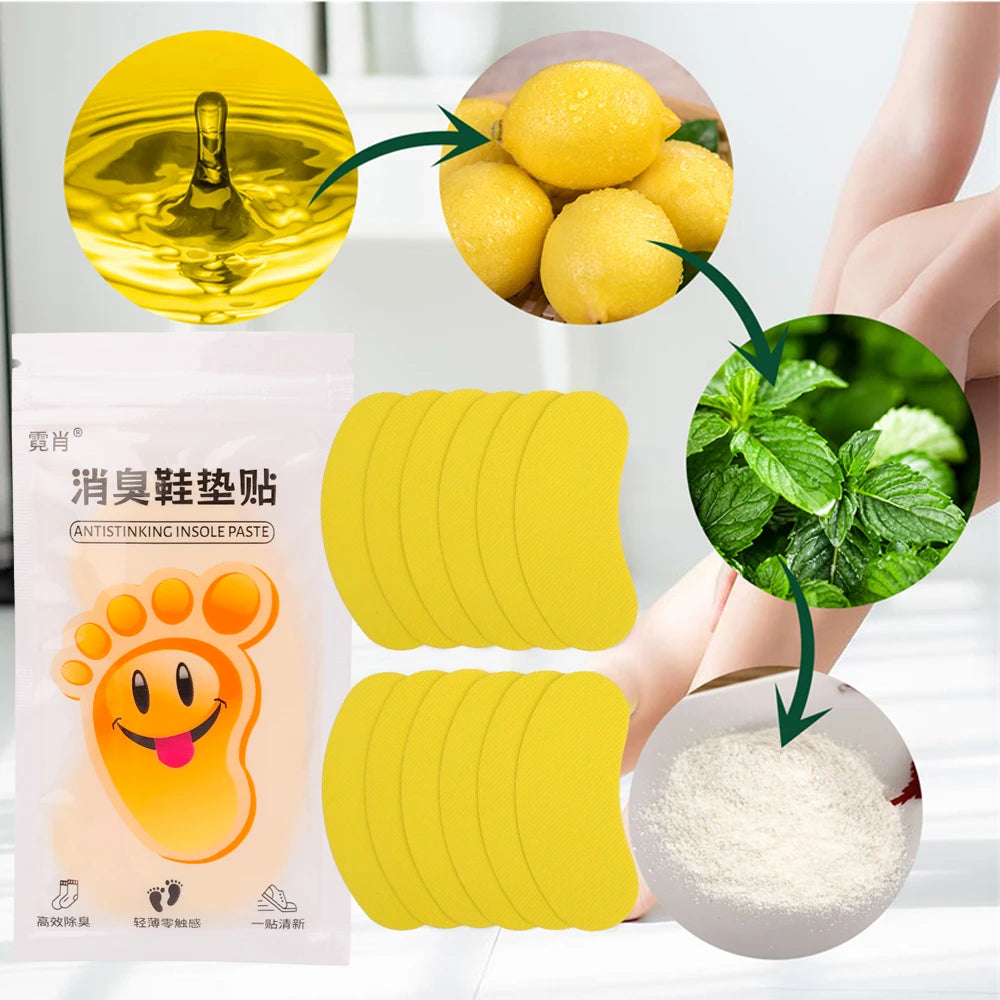 12/120Pcs Shoes Deodorant Sticker Deodorant Foot Odor Sneaker Smell Fresh Fruity Aroma Insole Sterilization Sticker Wholesale