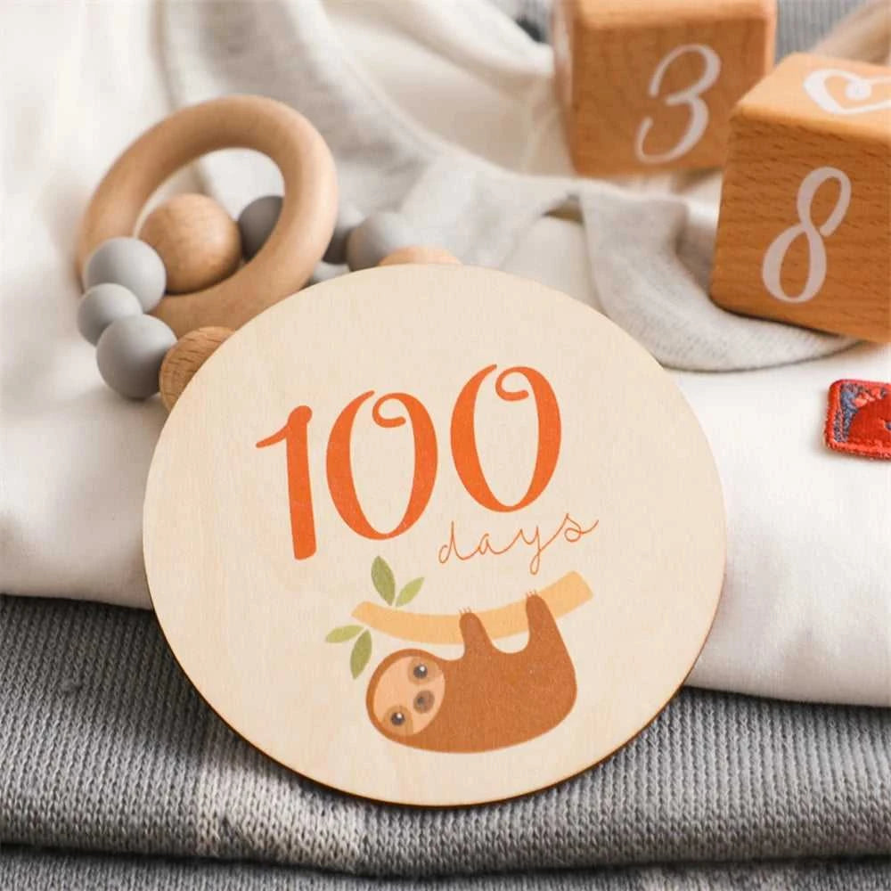 Baby Bear Milestone Number Monthly Memorial Cards Newborn Birthday Gifts Souvenir Newborn Birth Photo Photography Accessories