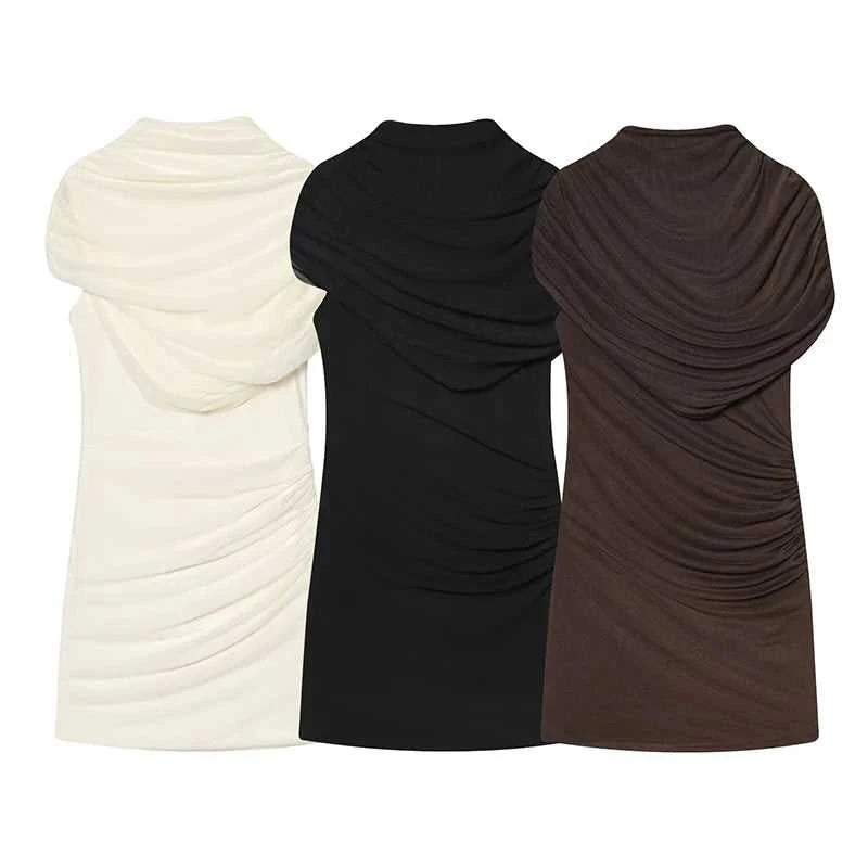 Women's Sequin Halter Dress – Slim Fit Pleated Bodycon Party Dress with Empire Waist The jack market .AU The jack market .AU Woman Fashion Dress $ 86 14:350850#black;5:361386