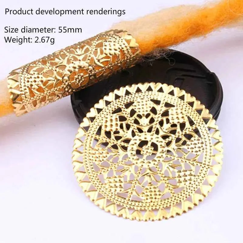 5 Pcs Big Open Dreadlocks Hair Beads Hair Rings Hairpin Metal Headdress DIY Wig Alloy Buckle Gold Silver Hair Accessories