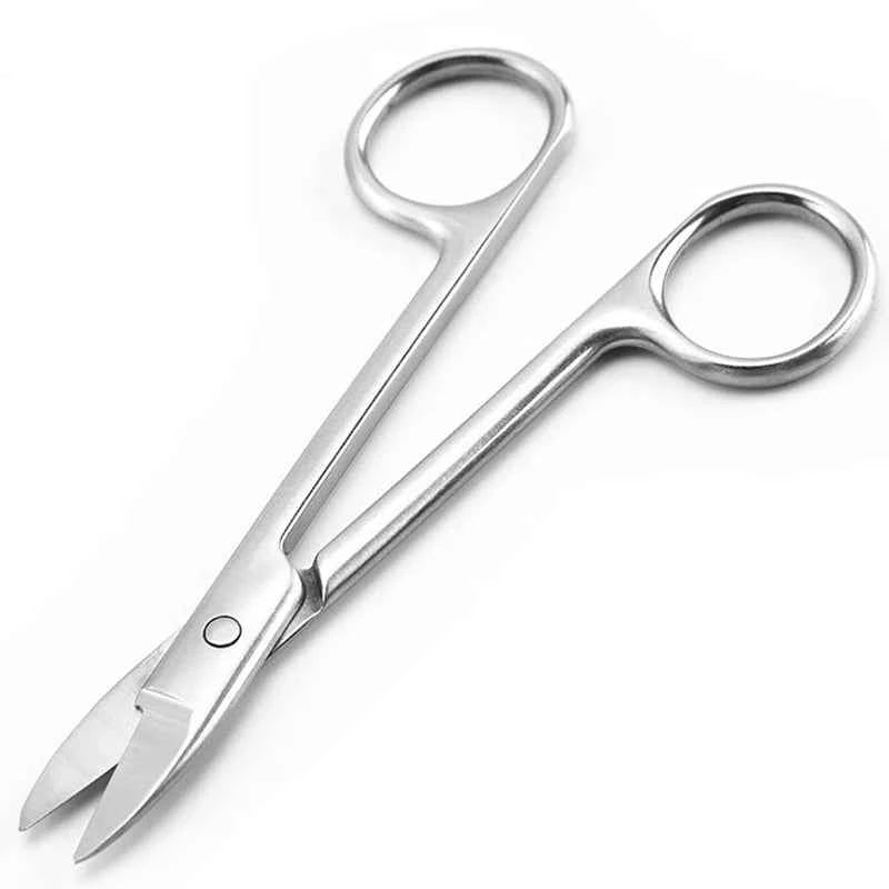 Nail Pro Stainless Steel Cuticle Scissors - Precision Curved Blades for Eyebrows, Eyelashes & Dry Skin