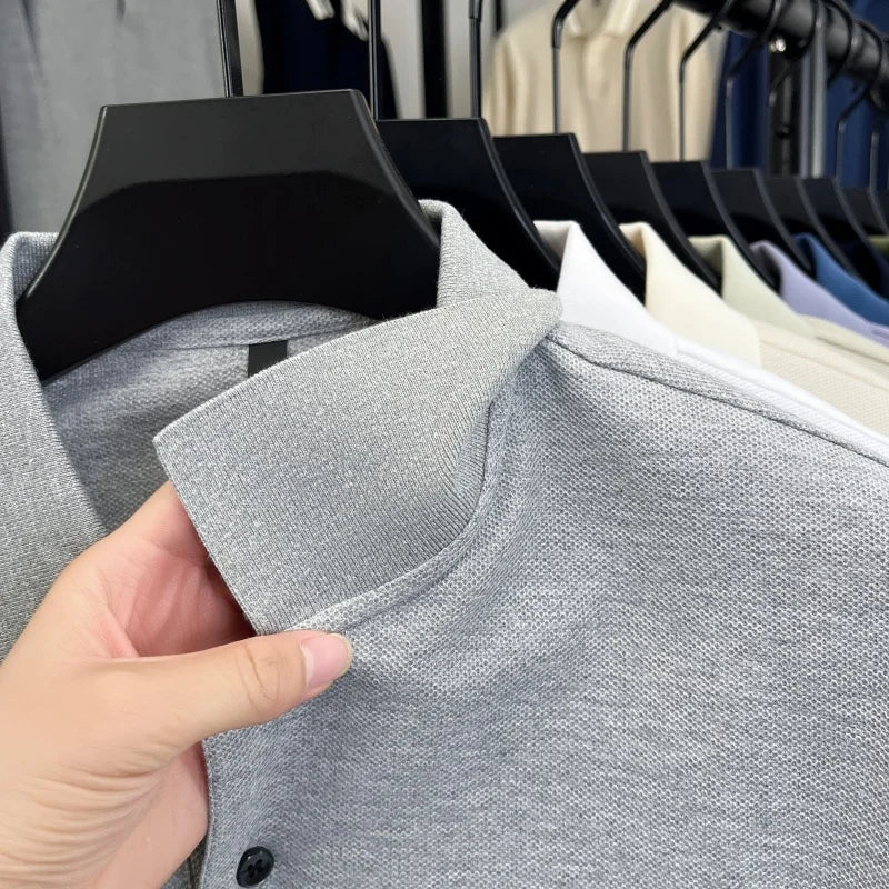 100Cotton Luxury Brand Men's Polo Shirt Exquisite Dog Embroid Long Sleeve Fashion Quality Lapel T-Shirt Business Casual Menswear