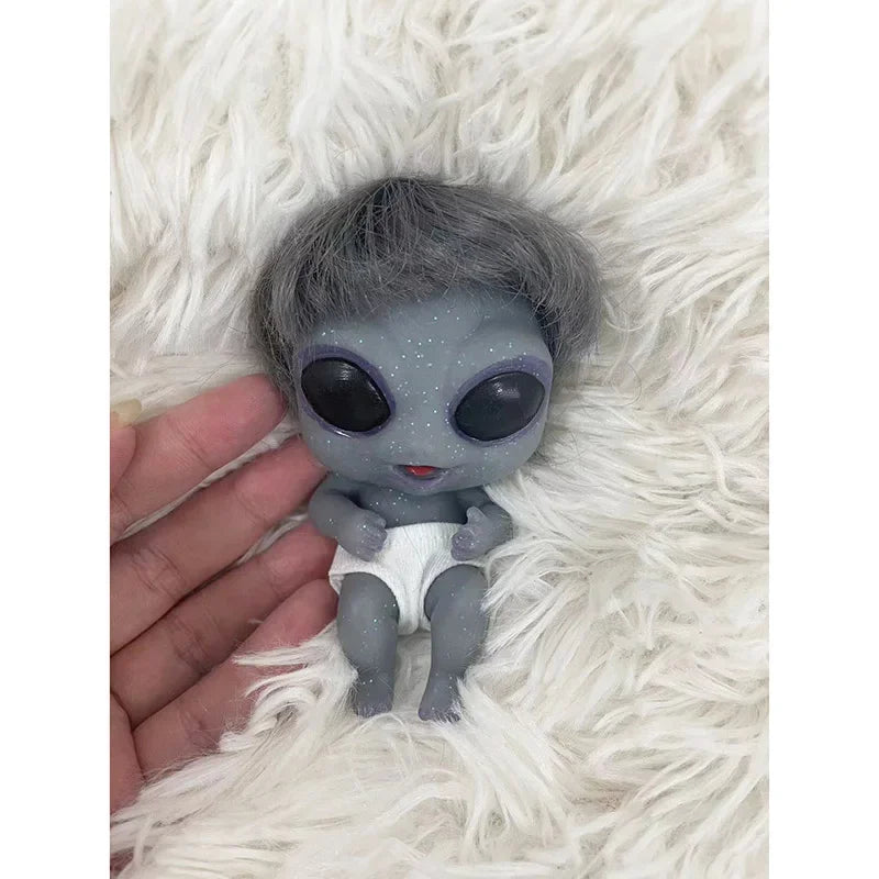 5inch Mini Baby Doll Reborn Dolls Lifelike Solid Soft Silicone Alien Baby Stretchable Doll Children Toy Reborn Gift