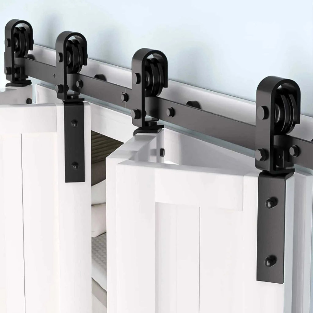 Heavy Duty Bi-Folding Sliding Barn Door Hardware Kit Quiet Side-Mounted Roller – 2/4 Bifold Doors For Closet Laundry Bedroom The jack market .AU The jack market .AU Home $ 131 14:365458#52in for 4 Doors;200007763:201336106